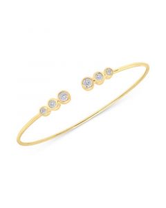 Diamond Bezel Cuff Bangle Bracelet (1/10 ct. t.w.) in 14k Gold, Created for Macy's