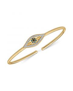 Multicolor Diamond Evil Eye Bangle Bracelet (1/5 ct. t.w.) in 14k Gold-Plated Sterling Silver, Created for Macy's