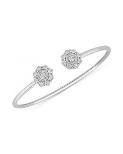 Diamond Cluster Cuff Bangle Bracelet (1/4 ct. t.w.) in Sterling Silver, Created for Macy's