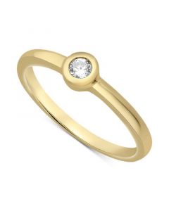 Certified Diamond Bezel Ring (1/10 ct. t.w.) in 14k Gold, Created for Macy's