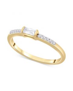 Certified Diamond Baguette Ring (1/6 ct. t.w.) in 14k Gold, Created for Macy's