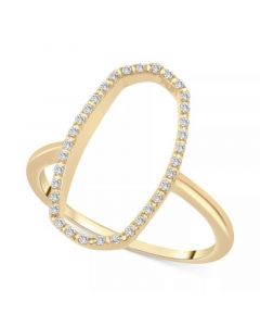 Diamond Open Oval Frame Ring (1/10 ct. t.w.) in 14k Gold or 14k White Gold, Created for Macy's