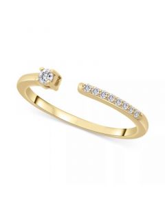 Diamond Cuff Statement Ring (1/10 ct. t.w.) in 14k Yellow or White Gold, Created for Macy's