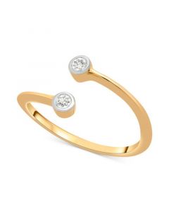 Diamond Bezel Bypass Ring (1/10 ct. t.w.) in 14k Gold, Created for Macy's