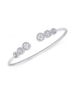 Diamond Multi-Halo Cuff Bangle Bracelet (1/4 ct. t.w.) in Sterling Silver, Created for Macy's