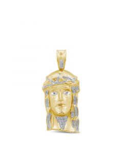 Men's Diamond Pharaoh Pendant (1/2 ct. t.w.) in 14k Gold-Plated Sterling Silver