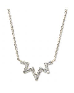 White Sapphire Zigzag Statement Necklace (1/3 ct. t.w.) in 14k Gold, 16" + 1" extender