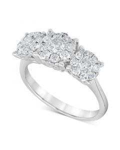 Diamond Triple Halo Ring (1 ct. t.w.) in 10k White Gold