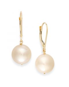 Cultured Freshwater Pearl Earrings in 14k Gold (10mm)