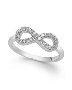 Diamond Infinity Ring in Sterling Silver (1/10 ct. t.w.)