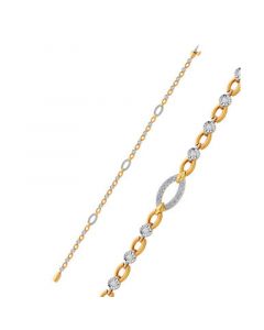 Diamond Open Link Bracelet (1/2 ct. t.w.) in Sterling Silver & 14k Gold-Plate