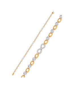 Diamond Infinity Open Link Bracelet (1/2 ct. t.w.) in Sterling Silver & 14k Gold-Plate