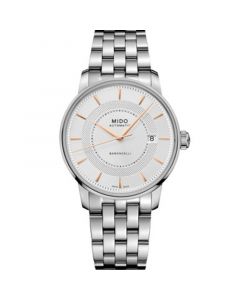 Men's Swiss Automatic Baroncelli Signature Stainless Steel Bracelet Watch 39mm