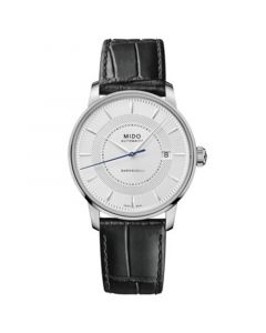 Men's Swiss Automatic Baroncelli Signature Black Leather Strap 39mm