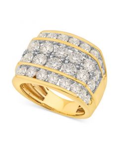 Men's Diamond Four Row Cluster Ring (7 ct. t.w.) in 10k Gold