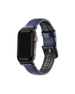 Men's and Women's Genuine Dark Blue Leather Band for Apple Watch 42mm