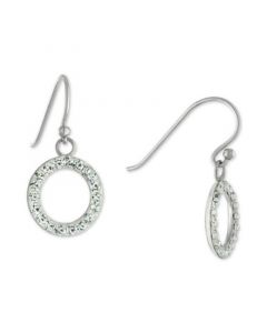 Crystal Circle Drop Earrings in Sterling Silver, Created for Macy's