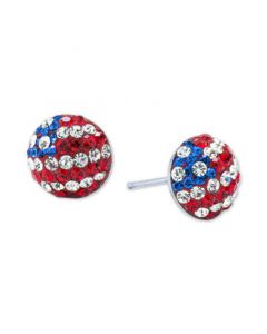 Cubic Zirconia Red, White, & Blue Stud Earrings in Sterling Silver, Created for Macy's