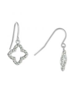 Crystal Quatrefoil Drop Earrings in Sterling Silver, Created for Macy's