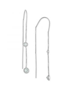 Cubic Zirconia Bezel Threader Earrings in Sterling Silver, Created for Macy's