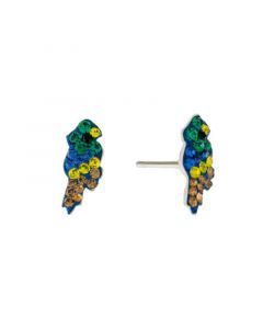 Multicolor Crystal Parrot Stud Earrings in Sterling Silver, Created for Macy's