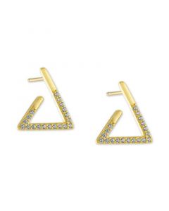 Cubic Zirconia Open Triangle Stud Earrings in 18k Gold-Plated Sterling Silver, Created for Macy's