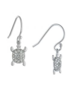 Cubic Zirconia Turtle Drop Earrings in Sterling Silver, Created for Macy's