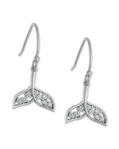 Cubic Zirconia Whale Tail Drop Earrings in Sterling Silver, Created for Macy's