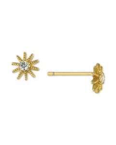 Cubic Zirconia Sun Stud Earrings in Gold-Plated Sterling Silver, Created for Macy's