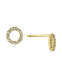 Cubic Zirconia Circle Stud Earrings in Gold-Plated Sterling Silver, Created for Macy's