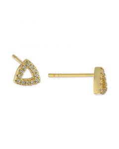 Cubic Zirconia Triangle Stud Earrings in Gold-Plated Sterling Silver, Created for Macy's