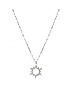 Cubic Zirconia Sun Pendant Necklace in Sterling Silver, 16" + 2" extender, Created for Macy's