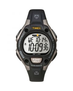 Unisex IRONMAN Classic 30 34mm Watch with Timex Pay  Black Silver-Tone with Silicone Strap