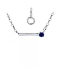 Imitation Sapphire Polished Bar Necklace, 16" + 2" extender, (Also in Lab-Created Ruby), Created for Macys