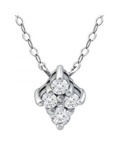 Cubic Zirconia Cluster Pendant Necklace, 16" + 2" extender, Created for Macy's