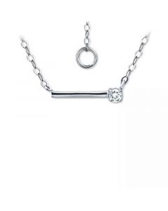 Cubic Zirconia Solitaire Bar Pendant Necklace, 16" + 2" extender, Created for Macy's