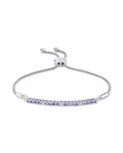 Tanzanite (5/8 ct. t.w.) & Diamond (1/10 ct. t.w.) Bolo Bracelet in Sterling Silver