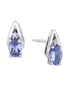 Tanzanite (5/8 ct. t.w.) & Diamond Accent Stud Earrings in 14k White Gold