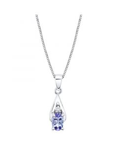 Tanzanite (1/2 ct. t.w.) & Diamond Accent 18" Pendant Necklace in 14k White Gold