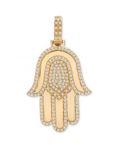 Men's Diamond Hamsa Hand Pendant (1/2 ct. t.w.) in 14k Gold