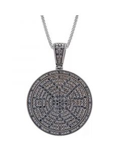 Men's Diamond Circle 22" Pendant Necklace (1/2 ct. t.w.) in Sterling Silver (Also in Black Diamond)