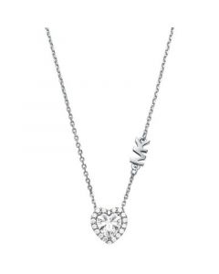 Sterling Silver Cubic Zirconia Heart Halo Pendant Necklace, 16" + 2" extender