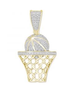 Men's Diamond Basketball Hoop Pendant (1/5 ct. t.w.) in 10k Gold