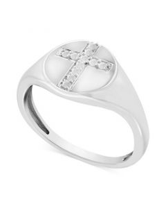 Diamond Cross Ring (1/10 ct. t.w.) in Sterling Silver