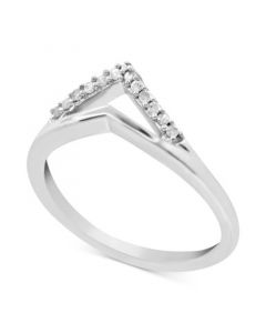 Diamond Chevron Statement Ring (1/10 ct. t.w.) in Sterling Silver