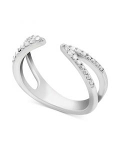 Diamond Cuff Ring (1/10 ct. t.w.) in Sterling Silver