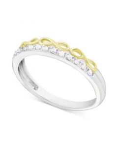 Diamond Infinity Band (1/10 ct. t.w.) in Sterling Silver & Gold-Plate