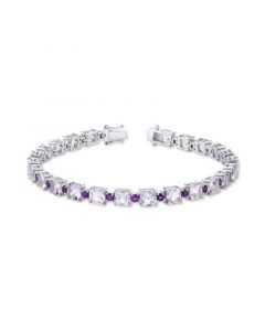 Pink & Purple Amethyst Link Bracelet (16-3/8 ct. t.w.) in Sterling Silver