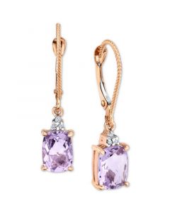 Pink Amethyst (2-1/2 ct. t.w.) & Diamond Accent Drop Earrings in 14k Rose Gold