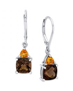 Smoky Quartz (2-3/8 ct. t.w.) & Citrine (1/2 ct. t.w.) Drop Earrings in Sterling Silver